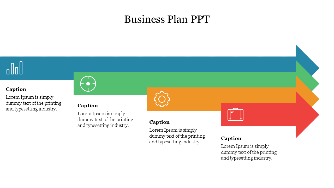 Business Plan PPT Arrow Design
